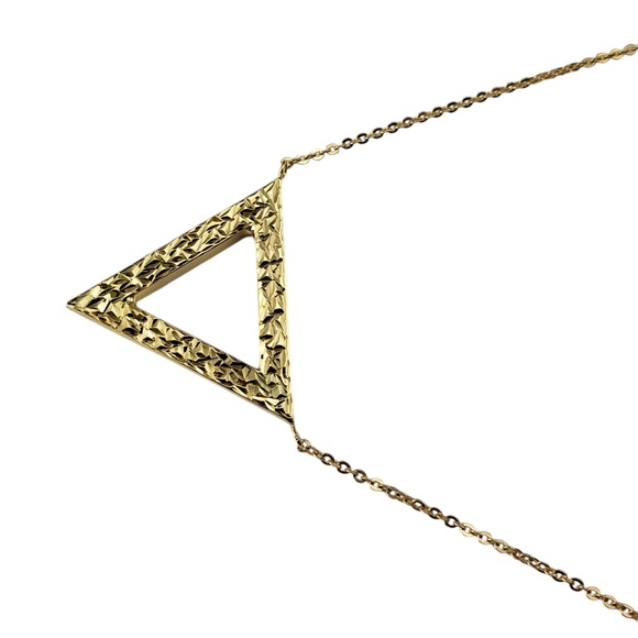 14 Karat Yellow Gold Triangle Pendant Necklace #20634 - Picture 4 of 8